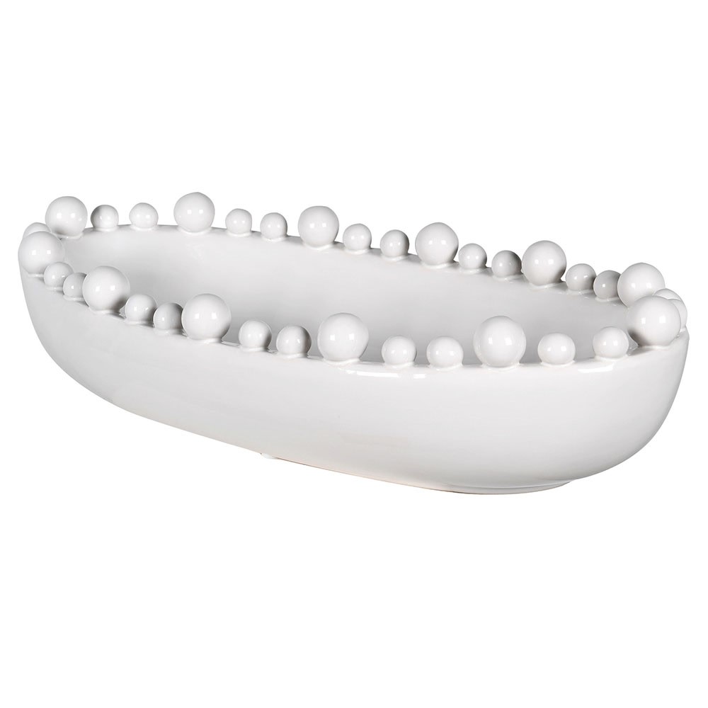 EPIC White Oval Bobble Edged Bowl