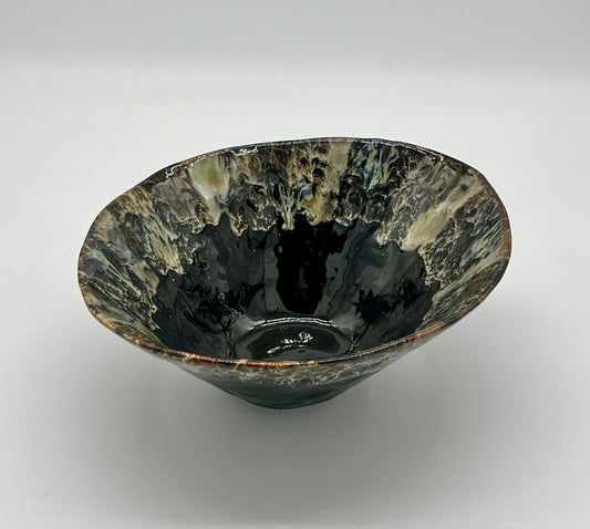Black Fossil Decorative Ceramic Bowl