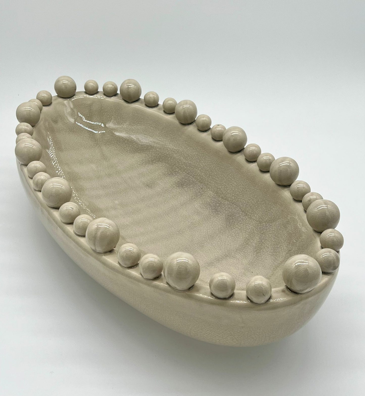 EPIC Cream Oval Bobble Edged Bowl